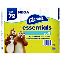 Essentials Soft Bathroom Tissue, Septic Safe, 2-Ply, White, 330 Sheets/Roll, 18 Rolls/Carton (04535)