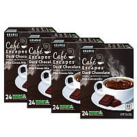 Dark Chocolate Hot Cocoa K-Cups, 24/Box, 4 Box/Carton (6802CT)