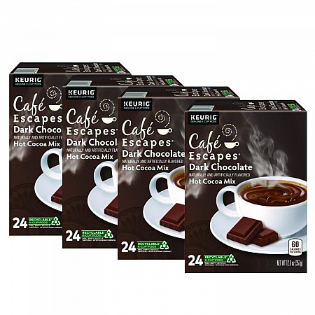 Dark Chocolate Hot Cocoa K-Cups, 24/Box, 4 Box/Carton (6802CT)