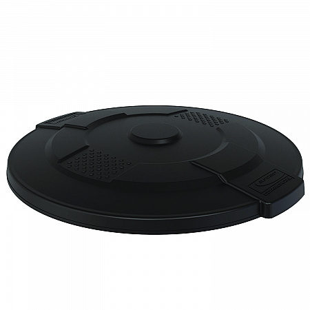 55-Gallon Utility Trash Can Lid, 28.25 x 26.75 x 3, Black (TCU55GLIDD)