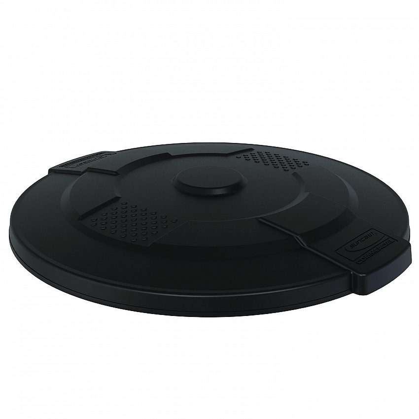 55-Gallon Utility Trash Can Lid, 28.25 x 26.75 x 3, Black (TCU55GLIDD)