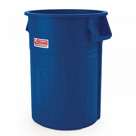 Utility Trash Can, 56.9 gal, Plastic, Blue (TCU55BL)