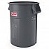 Utility Trash Can, 56.9 gal, Plastic, Gray (TCU55)