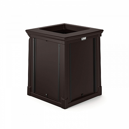 Resin Customizable Garbage Can with Open Lid, 34.4 gal, Plastic, Java (RMCC3502)