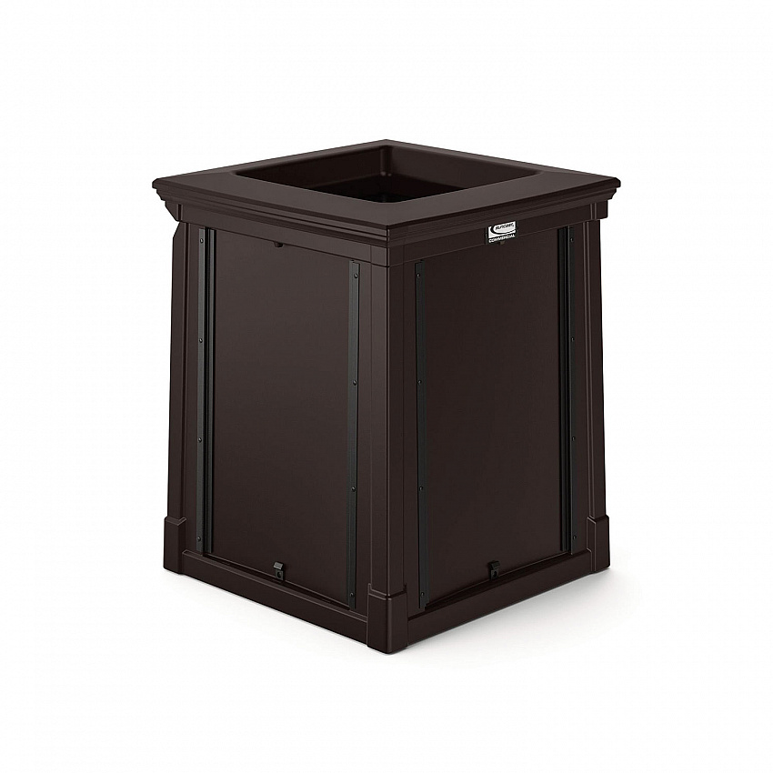 Resin Customizable Garbage Can with Open Lid, 34.4 gal, Plastic, Java (RMCC3502)