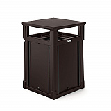 Resin Customizable Garbage Can with Covered Lid, 34.4 gal, Plastic, Java (RMCC3501)