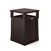 Resin Customizable Garbage Can with Covered Lid, 34.4 gal, Plastic, Java (RMCC3501)