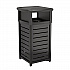 Outdoor Decorative Metal Square Trash Can with Two-Way Lid, 29 gal, Plastic, Black (MTCSQ300)