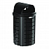 Outdoor Decorative Metal Trash Can with Roto-Molded Lid, 35.38 gal, Plastic, Black (MTCRND3501)
