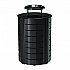 Outdoor Decorative Metal Trash Can with Metal Lid with Ash Bonnet, 35.38 gal, Metal, Black (MTCRND3502)