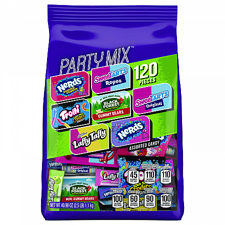 Party Mix Stand-Up Bag, 120 Pieces, Assorted Flavors, 2.5 lb Bag (22002359)