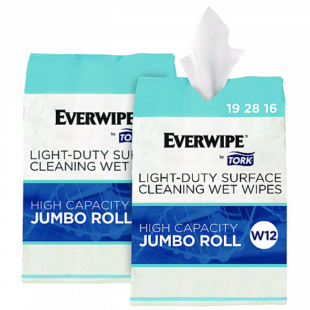 Light-Duty Surface Cleaning Wet Wipe, 1-Ply, 8 x 6, Unscented, White, 2,500 Sheets/Roll, 2 Rolls/Carton (192816)