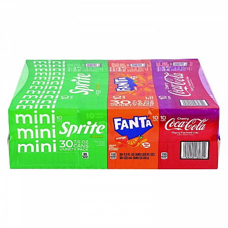 Mini Cans Variety Pack, Assorted Flavors, 7.5 oz Can, 30/Carton (22002379)