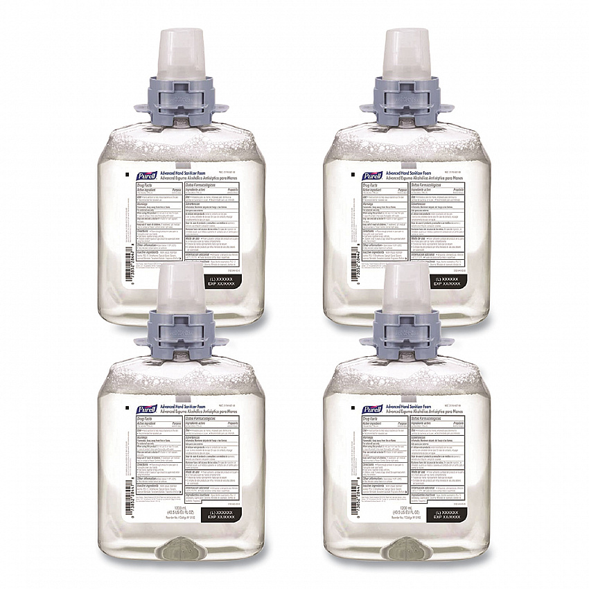 Advanced Hand Sanitizer Foam, For CS4 and FMX-12 Dispensers, 1,200 mL Refill, Unscented, 4/Carton (519204CT)
