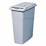 Slim Jim Confidential Document Waste Receptacle with Lid, 23 gal, Light Gray (9W15LGY)