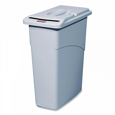 Slim Jim Confidential Document Waste Receptacle with Lid, 23 gal, Light Gray (9W15LGY)