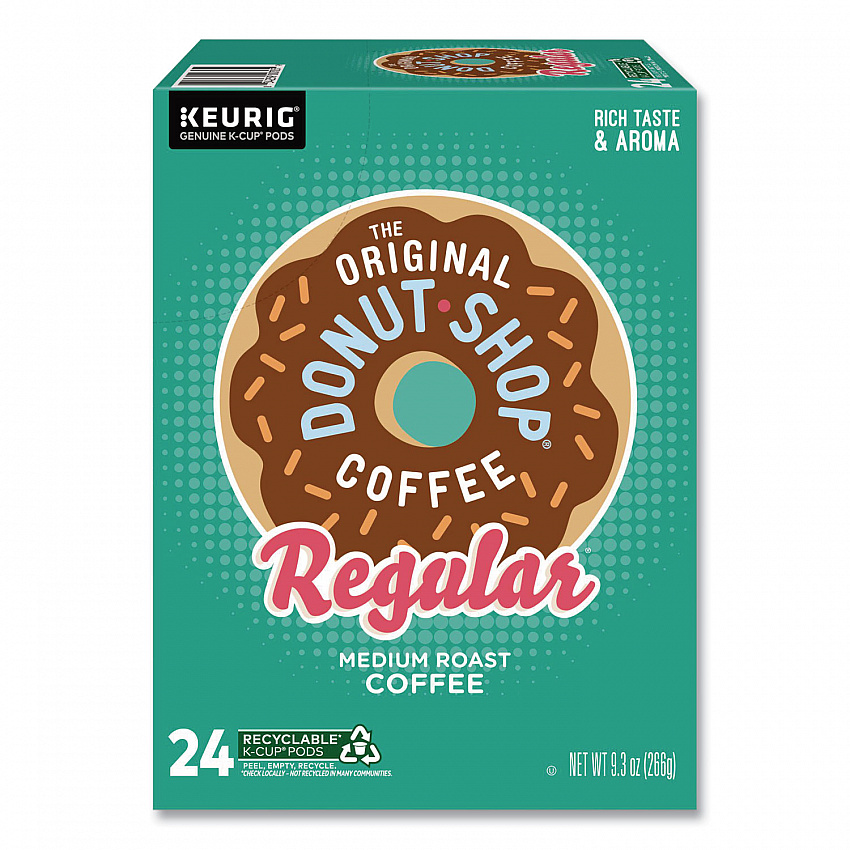 Donut Shop Coffee K-Cups, Regular, 24/Box (60052101)