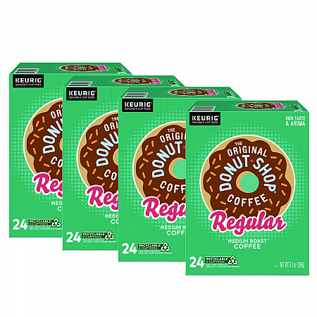 Donut Shop Coffee K-Cups, Regular, 96/Carton (60052101CT)