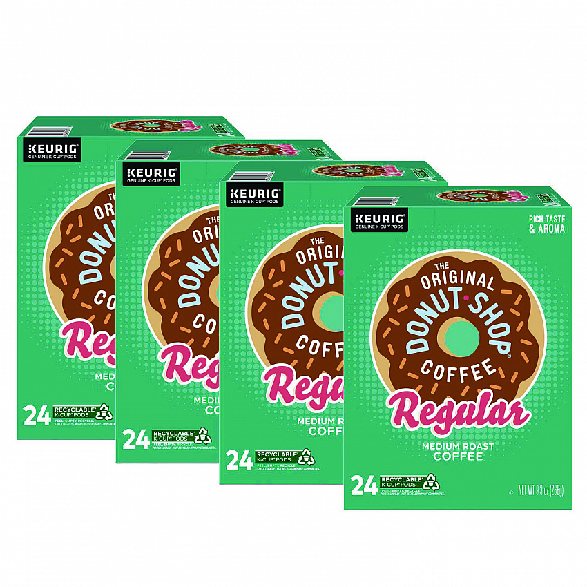 Donut Shop Coffee K-Cups, Regular, 96/Carton (60052101CT)