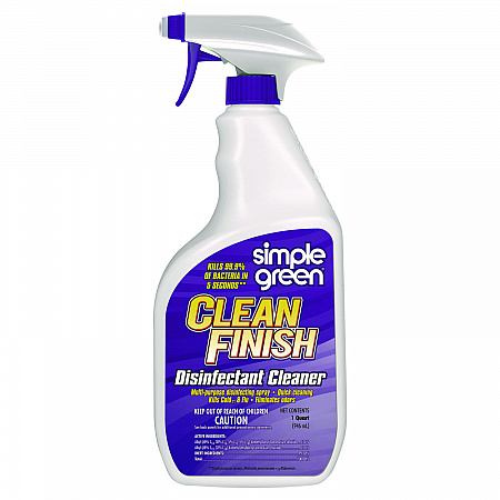 Clean Finish Disinfectant Cleaner, Herbal Scent, 32 oz Spray Bottle, 12/Carton (01032)