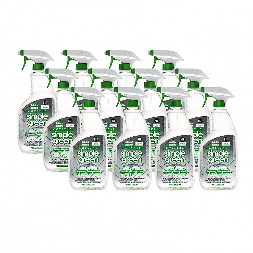 Crystal Industrial Cleaner/Degreaser, 24 oz Spray Bottle, 12/Carton (19024)