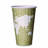 World Art Renewable and Compostable Insulated Hot Cups, 16 oz, Paper, Brown/White, 40/Pack, 15 Packs/Carton (EPBNHC16WD)