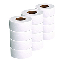 Essential JRT Jumbo Roll Bathroom Tissue, Septic Safe, 2-Ply, 3.55" x 1,000 ft, White, 12 Rolls/Carton (07805)