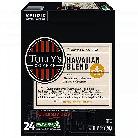 Hawaiian Blend Coffee K-Cups, 24/Box (6606)