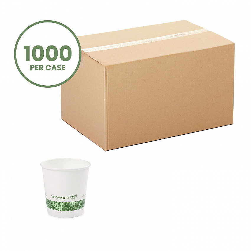 62-Series Compostable Hot Cups, 4 oz, Paper, White, 1,000/Carton (LV4G)