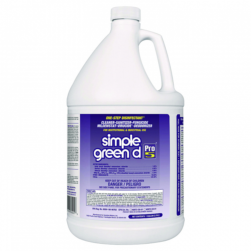 d Pro 5 Disinfectant, Unscented, 1 gal Bottle (30501)