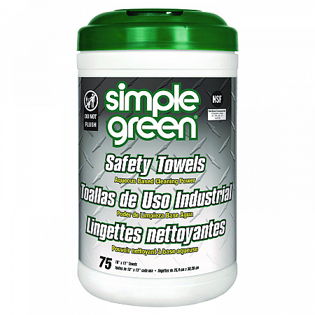Safety Towels, 1-Ply, 10 x 12, White, Unscented, 75/Canister (13351)