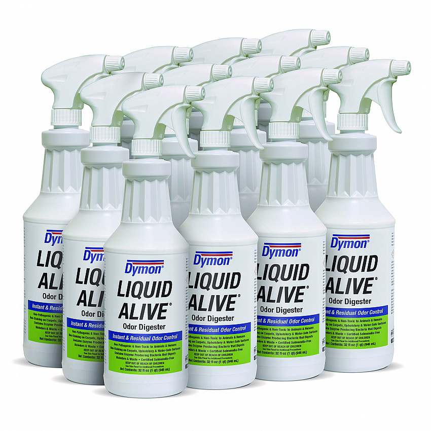 LIQUID ALIVE Odor Digester, 32 oz Bottle, 12/Carton (33632)