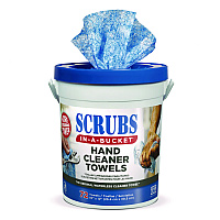 Hand Cleaner Towels, Cloth, 10 x 12, Citrus, Blue/White, 72/Bucket (42272EA)