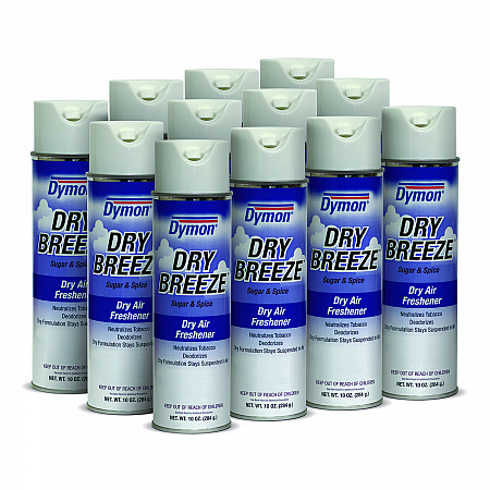Dry Breeze Aerosol Air Freshener, Sugar and Spice, 10 oz Aerosol Spray, 12/Carton (70220)