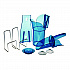 Saf-T-Scoop and Guardian System for Ice Machines, 12 oz to 16 oz Ice Scoop, Transparent Blue, 50/Carton (SI7000)