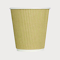 Ripple Hot Cups, 10 oz, Paper, Kraft/White, 500/Carton (CKRC510)