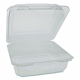 SmartLock PET Hinged Lid Bakery Container, 8.75 x 8.25 x 3.63, Clear, Plastic, 200/Carton (0CAH09700000)