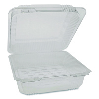 SmartLock PET Hinged Lid Bakery Container, 8.75 x 8.25 x 3.63, Clear, Plastic, 200/Carton (0CAH09700000)