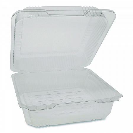 SmartLock PET Hinged Lid Bakery Container, 8.75 x 8.25 x 3.63, Clear, Plastic, 200/Carton (0CAH09700000)
