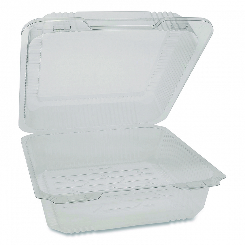 SmartLock PET Hinged Lid Bakery Container, 8.75 x 8.25 x 3.63, Clear, Plastic, 200/Carton (0CAH09700000)