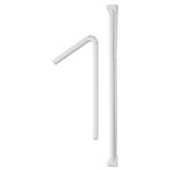 Dart Wrapped Super-Jumbo Flexible Straws, 7 5/8", White, 10000/Carton (875WX)