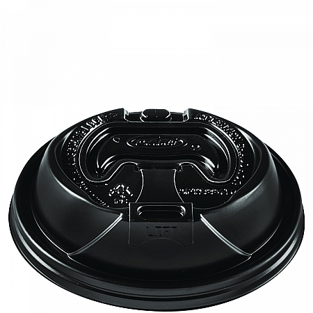 Optima Reclosable Lids for Hot Paper Cups, Fits 12 oz to 24 oz Hot Cups, Plastic, Black, 1,200/Carton (OPT1224TGB)