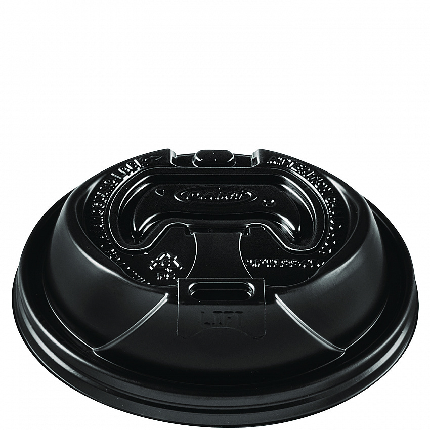 Optima Reclosable Lids for Hot Paper Cups, Fits 12 oz to 24 oz Hot Cups, Plastic, Black, 1,200/Carton (OPT1224TGB)