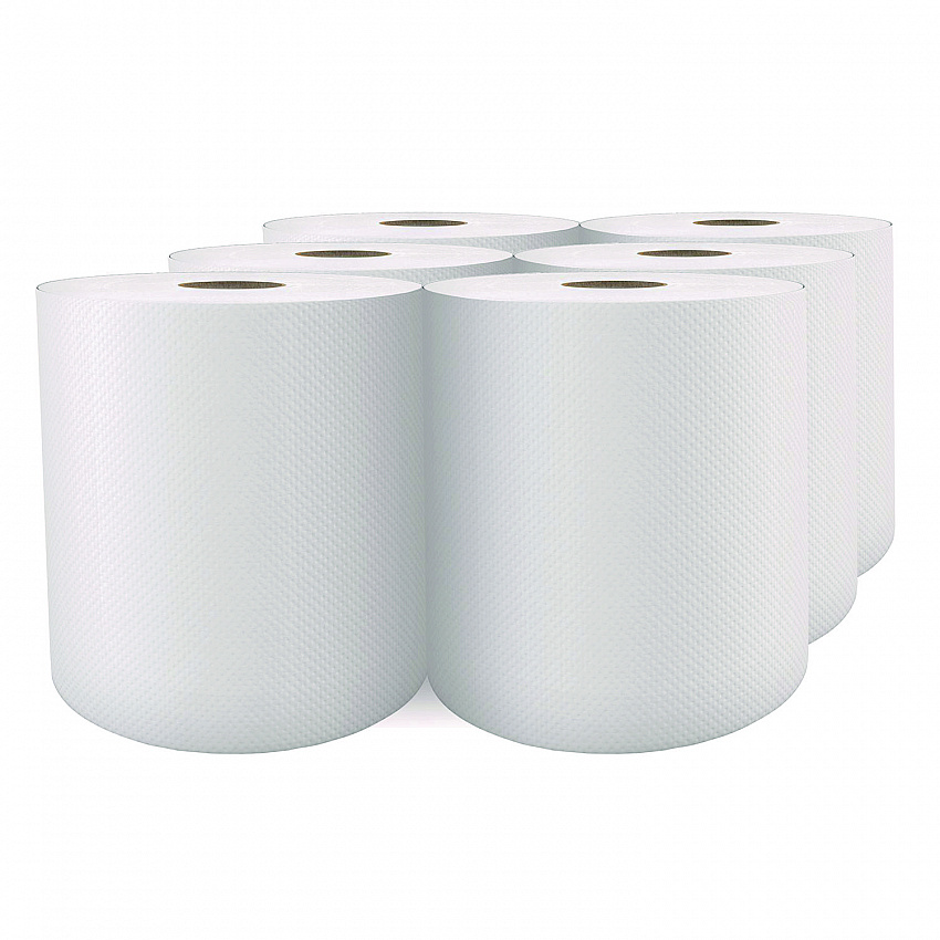 Select Roll Paper Towels, 1-Ply, 7.88" x 1,000 ft, White, 6/Carton (H101)