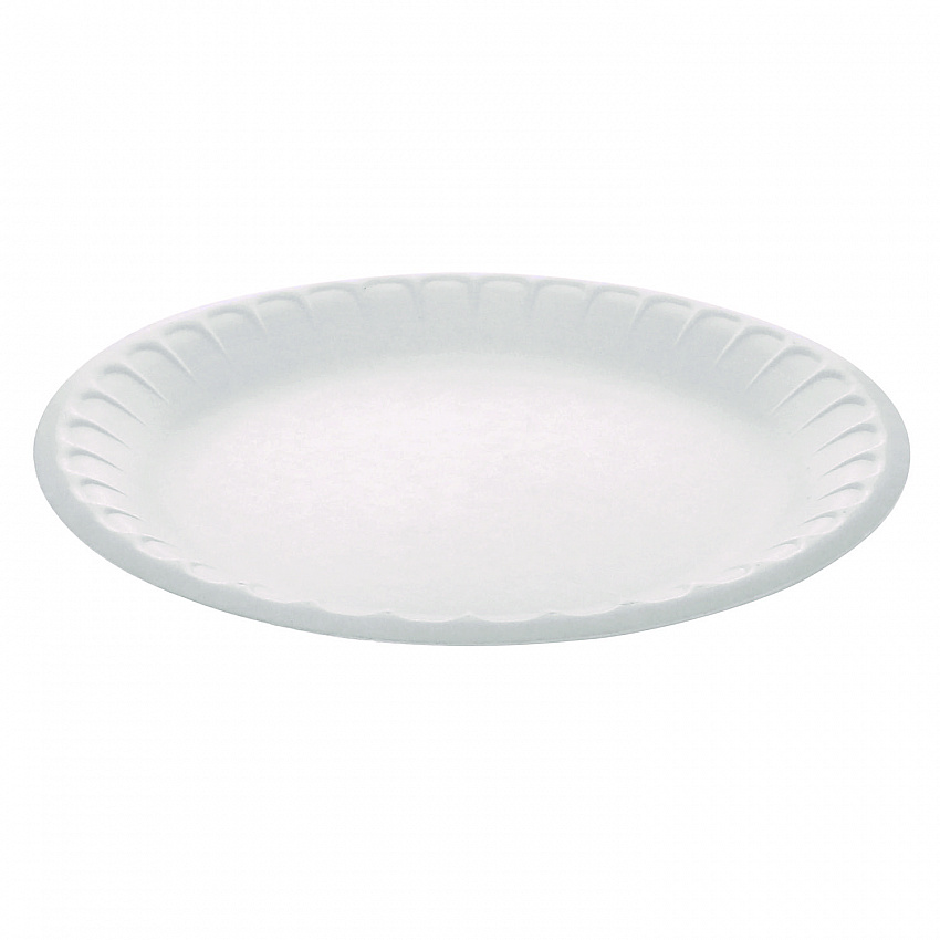 Placesetter Satin Non-Laminated Economy Foam Dinnerware, Plate, 9" dia, White, 500/Carton (YTH10009STEC)