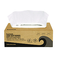 One-Ply Paper Wipers, 9.84 x 9.06, White, 125 Wipers/Box, 18 Boxes/Carton (LDW2250W)