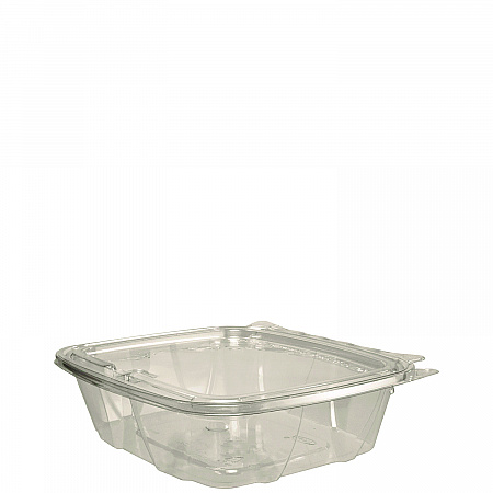ClearPac SafeSeal rPET Tamper-Resistant/Evident Containers, Embossed Bottom, 24 oz, 6.37 x 7.15 x 1.86, Clear, 200/Carton (CH24DERF)