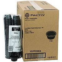Plastic Portion Cup, 2 oz., Black, 2,400/Carton (YSPP200EA)
