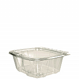 ClearPac SafeSeal rPET Tamper-Resistant/Evident Containers, Embossed Bottom, 32 oz, 6.37 x 7.15 x 2.58, Clear, 200/Carton (CH32DERF)