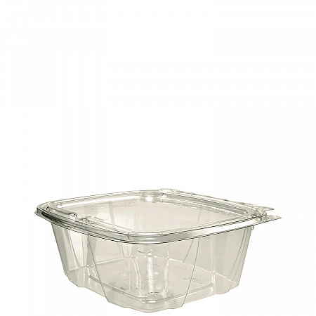 ClearPac SafeSeal rPET Tamper-Resistant/Evident Containers, Embossed Bottom, 32 oz, 6.37 x 7.15 x 2.58, Clear, 200/Carton (CH32DERF)